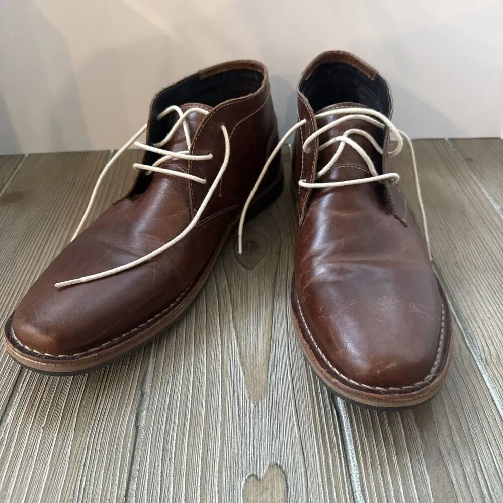 Steve Madden Mens Harken Chukka Genuine Leather Boots Dress Shoes Size-  13M